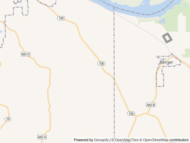 Map of Jam Hut RV Park location at Berger, MO, United States