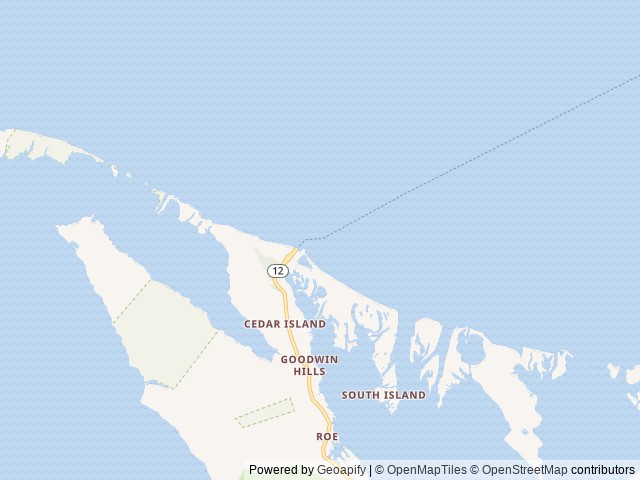 Map of Cedar Island Ranch location at Cedar Island, NC, United States