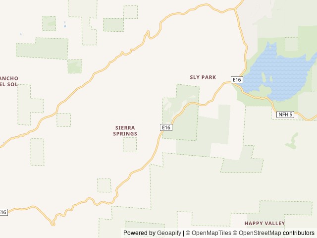Map of Sly Guard Cabin location at Pollock Pines, CA, United States
