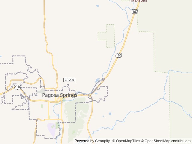 Map of Wolf Creek Run Motorcoach Resort location at Pagosa Springs, CO, United States