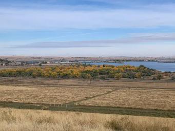 A view of the campground from the dam in the Fall.
