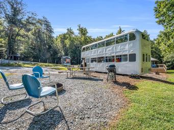 Retro double decker bus vacation rental
