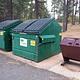 trash bins at campground