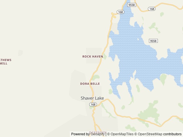 Map of Camp Edison location at Shaver Lake, CA, United States