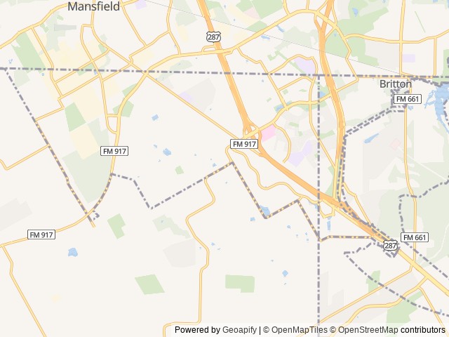 Map of Texan RV Ranch location at Mansfield, TX, United States