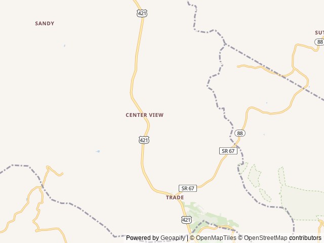 Map of Drake's Creek Campground location at Trade, TN, United States