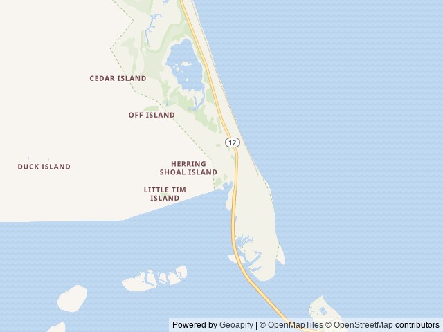 Map of Oregon Inlet Campground location at Nags Head, NC, United States