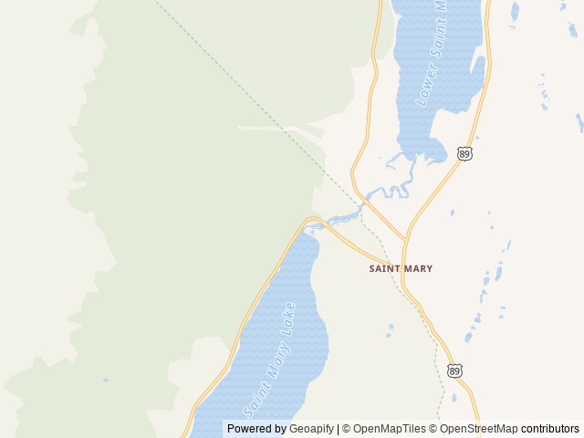 Map of St. Mary Campground location at West Glacier, MT, United States
