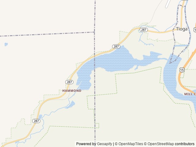 Map of Ives Run location at Tioga, PA, United States