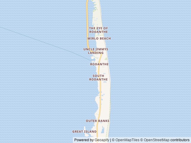 Map of Rodanthe Watersports and Campground location at Rodanthe, NC, United States