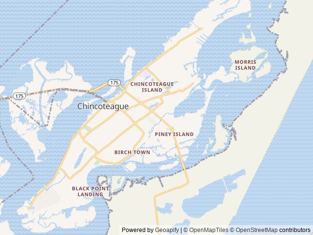 Map of Yogi Bear's Jellystone Park™ Camp-Resort: Chincoteague Island location at Chincoteague Island, VA, United States
