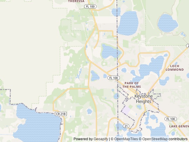 Map of Keystone Heights RV Resort location at Keystone Heights, FL, United States