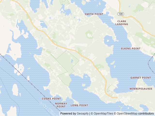 Map of Bear’s Pine Woods Campground location at Moultonborough, NH, United States