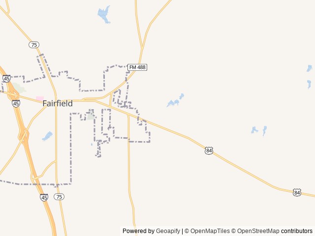 Map of Hook & Ladder RV Park location at Fairfield, TX, United States