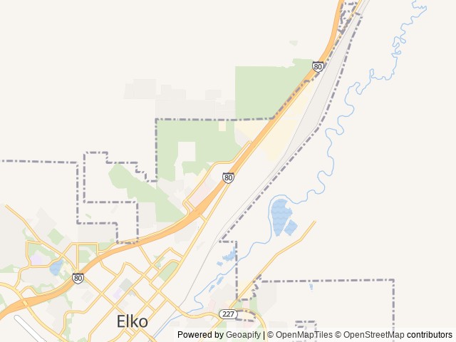 Map of Double Dice RV Park location at Elko, NV, United States