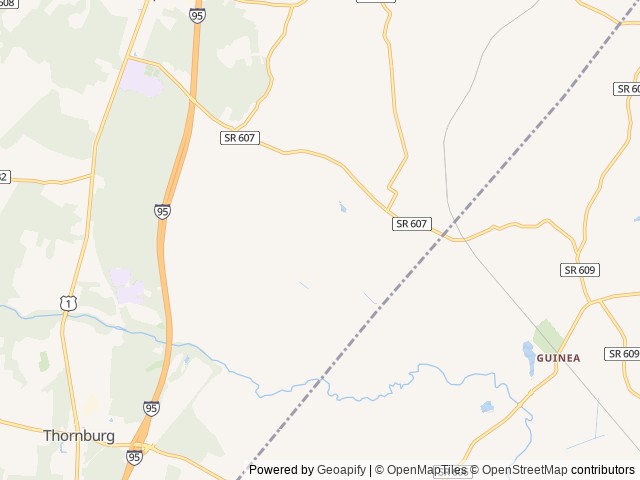 Map of Fredericksburg / Washington DC South KOA Holiday location at Fredericksburg, VA, United States