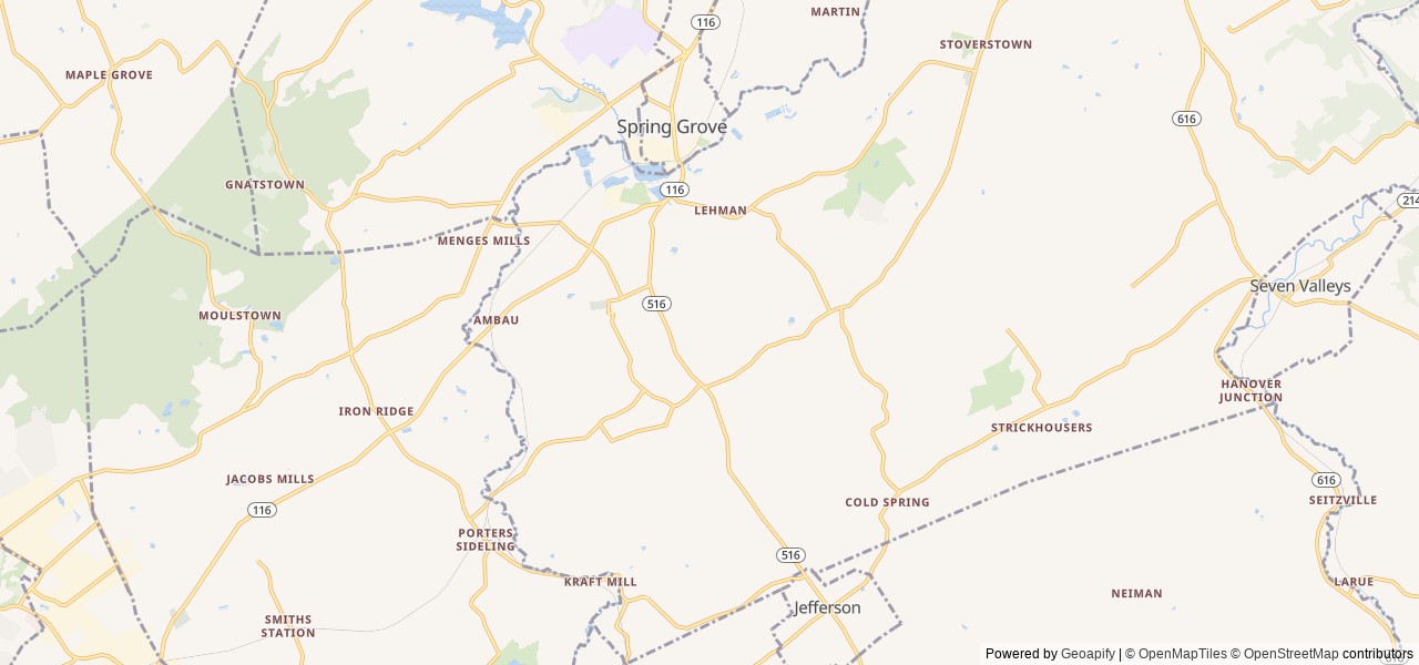 Map for 2023 Forest River Cherokee Alpha Wolf 33BH-L near Spring Grove, PA