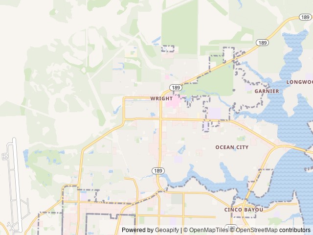 Map of A Cozy Corner RV Lodge location at Fort Walton Beach, FL, United States