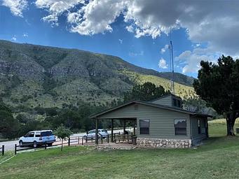 Dog Canyon ranger station with mountain views