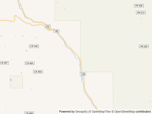 Map of Lower Beaver Rec. Site location at Montrose, CO, United States