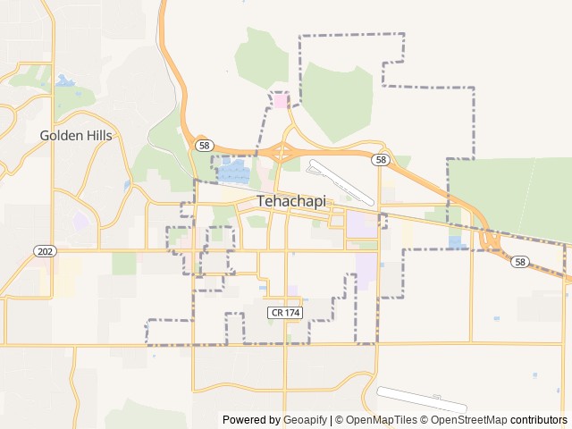 Map of Skylark North location at Tehachapi, CA, United States