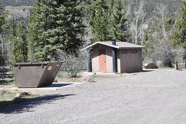 Restroom & Dumpster at Elk Creek Campground