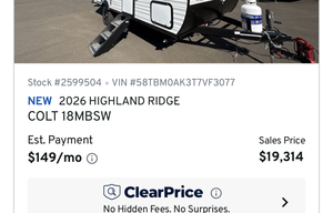 2026 Highland Ridge RV Open Range Light 18mbsw