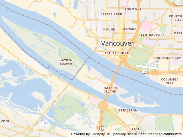 Map of Jantzen Beach RV Park location at Portland, OR, United States