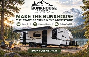 Bunkhouse RV Rental | Sleeps 8 | Outdoor Kitchen