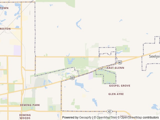 Map of Hawthorn Park location at Terre Haute, IN, United States