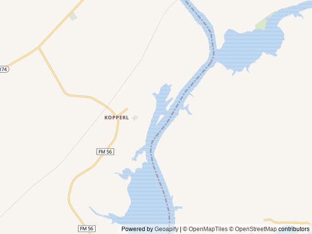 Map of Plowman Creek location at Kopperl, TX, United States