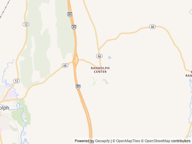 Map of Lake Champagne Campground location at Randolph, VT, United States