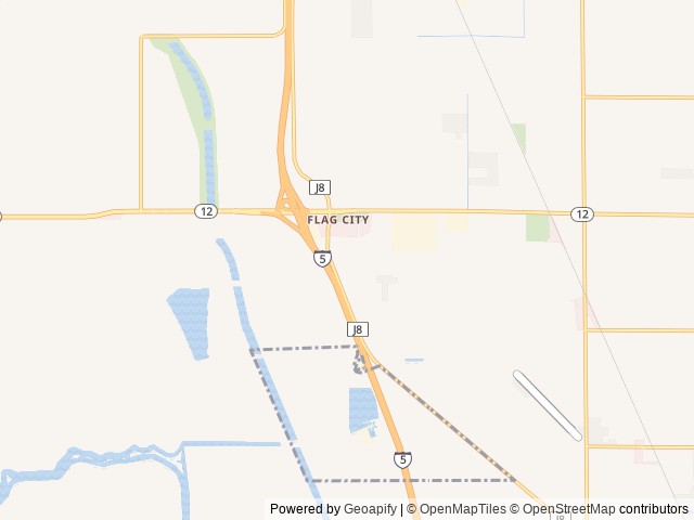Map of Flag City RV Resort location at Lodi, CA, United States