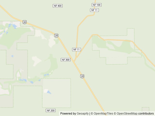 Map of Indian Ford Campground location at Sisters, OR, United States