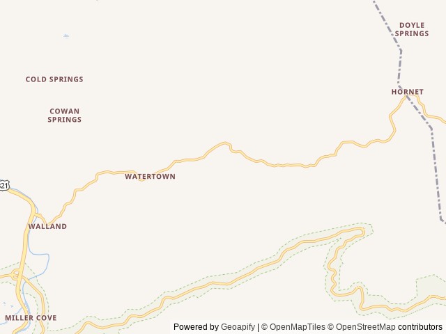 Map of Blackberry Mountain location at Walland, TN, United States