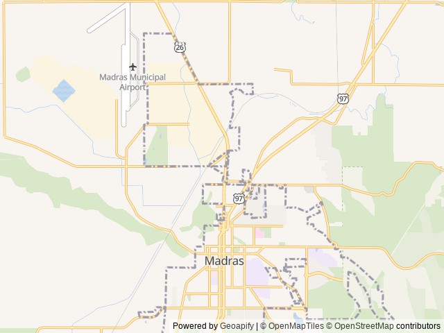 Map for 2 Bed 2 Bath Family Camping near Madras, OR