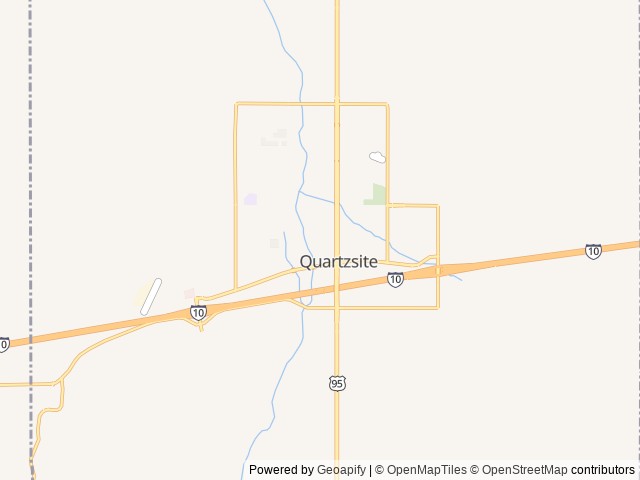 Map of Holiday Palms RV Park location at Quartzsite, AZ, United States