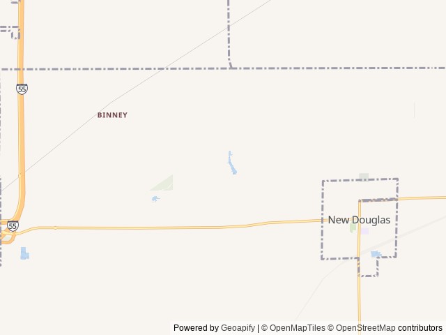 Map of Rustic Acres Jellystone Park™ location at New Douglas, IL, United States