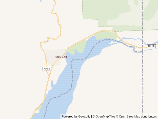 Map of Cougar - Managed by American Land & Leisure location at Cougar, WA, United States