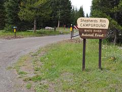 Shepherds Rim Campground Entrance