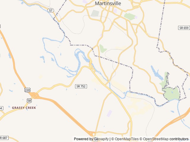 Map of Indian Heritage RV Park location at Martinsville, VA, United States