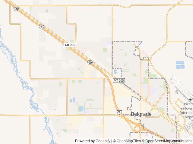 Map of Montana Camps and Cabins location at Belgrade, MT, United States