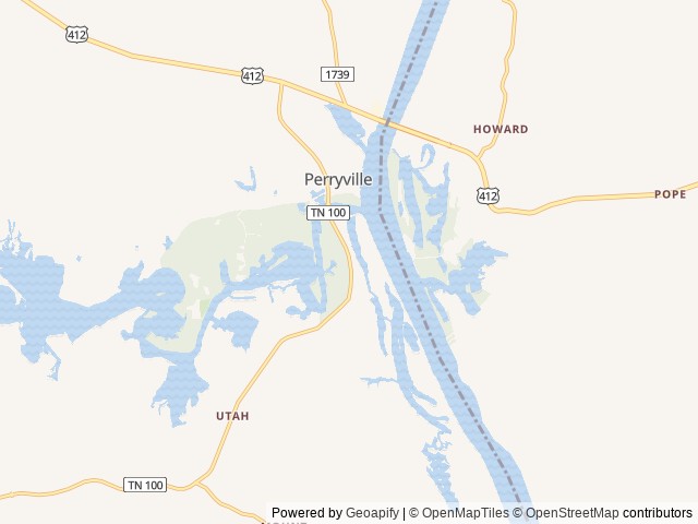 Map of Beech Bend Park location at Decaturville, TN, United States