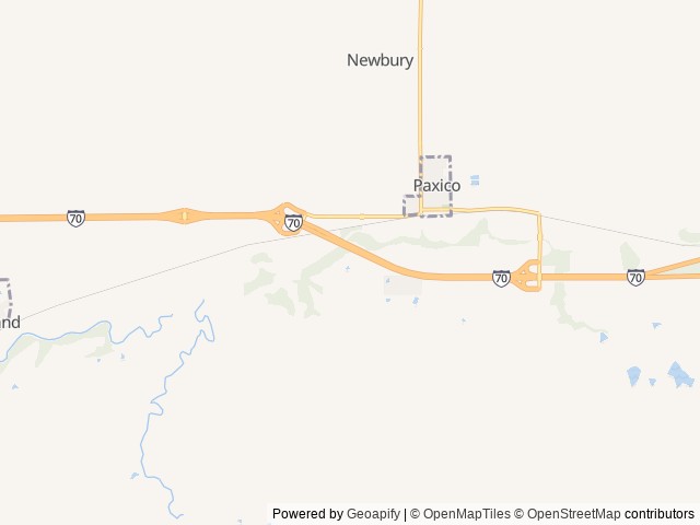 Map of Mill Creek Campground location at Paxico, KS, United States