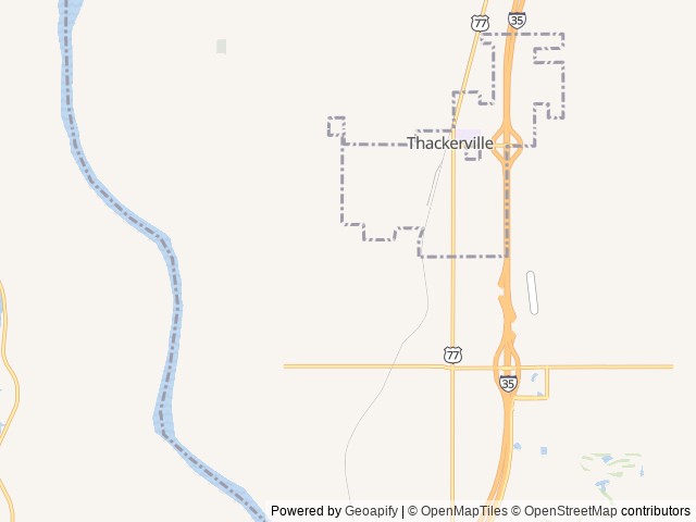 Map of Old Towne RV Ranch location at Thackerville, OK, United States