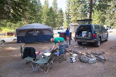 Tower Fall Campground set up