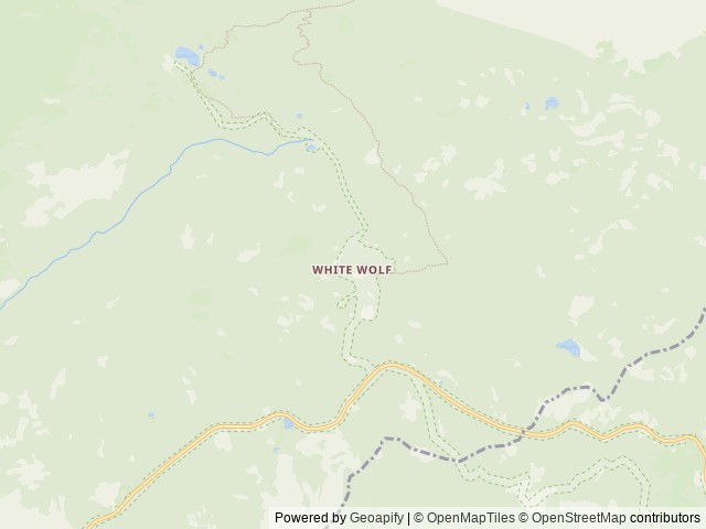 Map of White Wolf Campground location at Yosemite, CA, United States