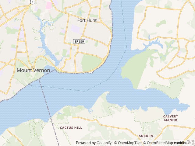 Map of Fort Hunt Picnic Areas location at Alexandria, VA, United States