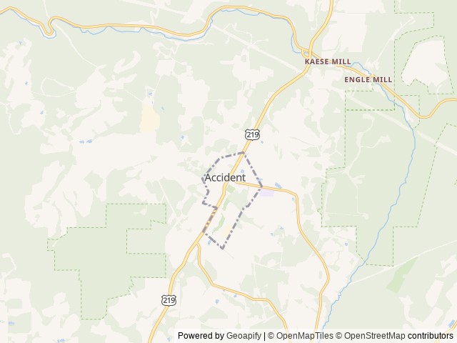 Map for 2014 Itasca Spirit 31H near Accident, PA