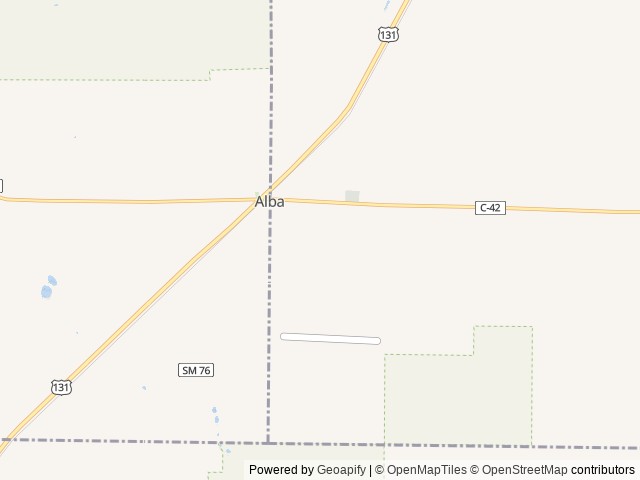 Map of Blue Lakes Adventure Camp location at Elmira, MI, United States